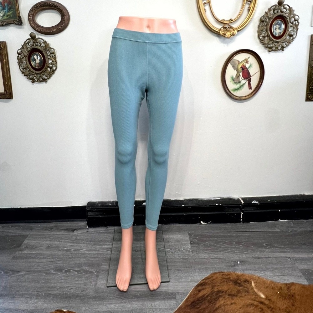 Alo Yoga Sage Green Ribbed High-Waist Leggings S